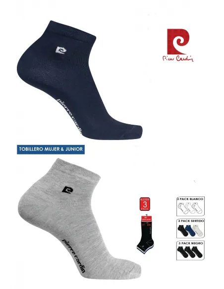 Pack 3 calcetines tobillero mujer unisex Pierre cardin Premium