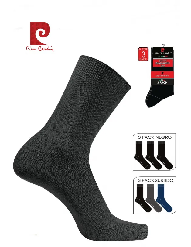 Comprar Pack 3 calcetines caballero diplomatic Pierre cardin Premium - Saldos Canarias