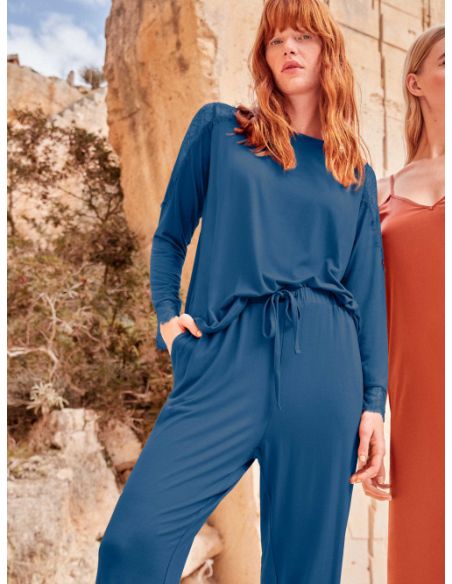 Pijama largo modal mujer