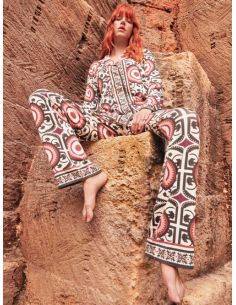 Pijama camisero estampado mujer