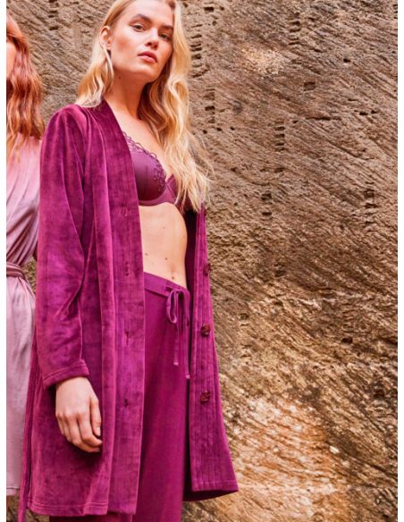 Bata tejido polar mujer