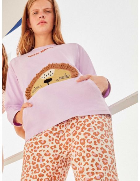 Pijama estampado animal de algodón tigreton