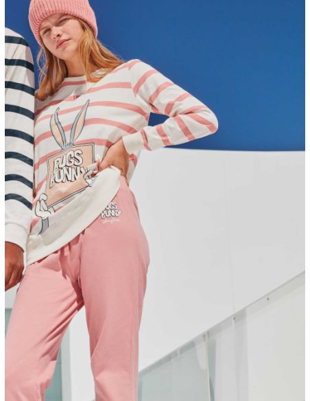 Pijama Bugs Bunny tejido punto de algodón mujer