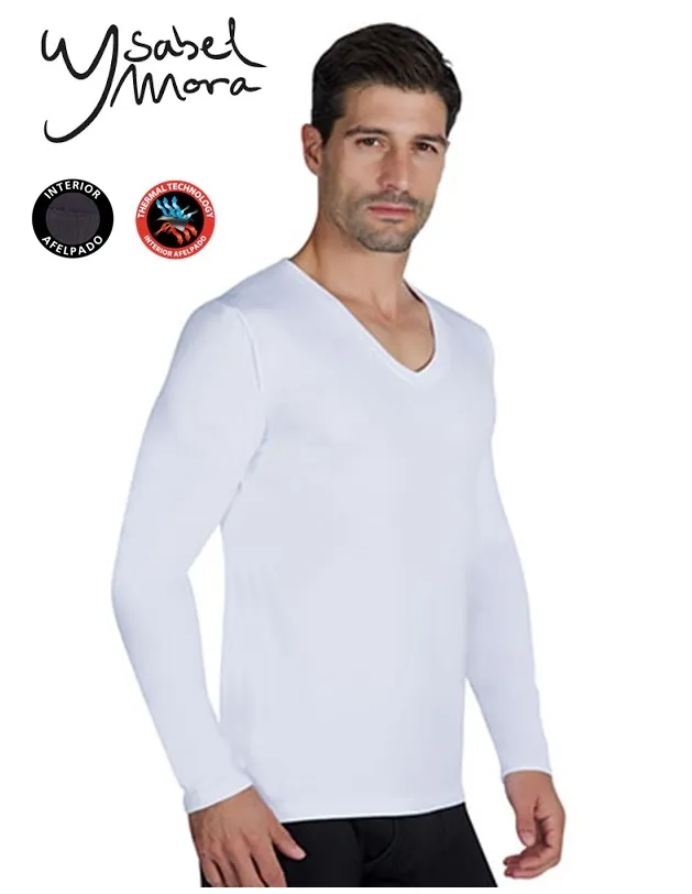 YSABEL MORA - Camiseta térmica Cuello Pico Encaje Mangas: : Moda