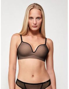 Sujetador push up sin aro en tejido plumetti