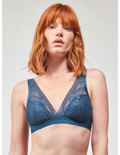 Sujetador sin aro en tejido de encaje ligero