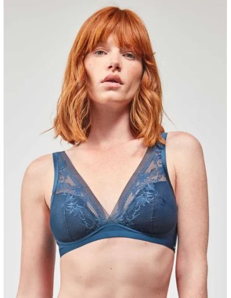 Sujetador sin aro en tejido de encaje ligero