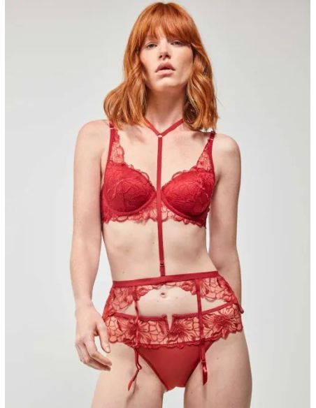 Liguero en tejido de encaje clásico