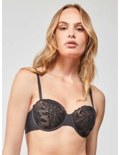 Sujetador bandeau con escote bajo adaptable