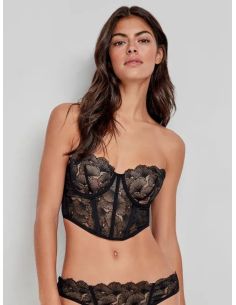 Bustier en tul bordado con flores  en copas B y C