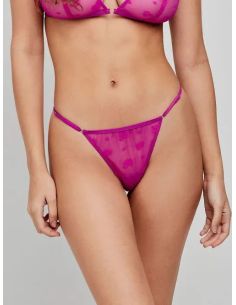 Tanga tira en tejido de encaje estampado