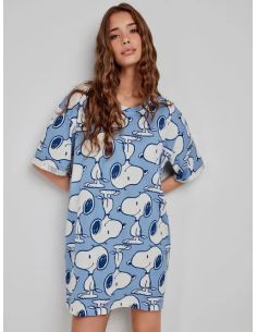 Camisón estampado Snoopy de algodón gisela
