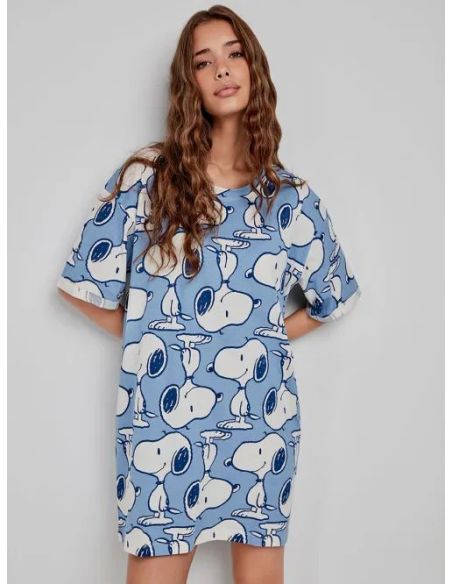 Camisón estampado Snoopy de algodón gisela