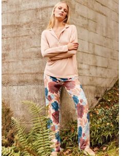Pijama punto estampado floral gisela