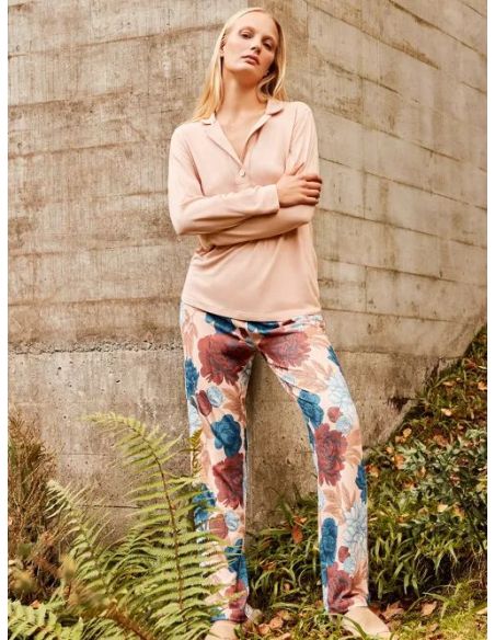 Pijama punto estampado floral gisela