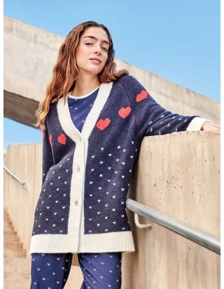 Maxi rebeca tricot gisela estampada