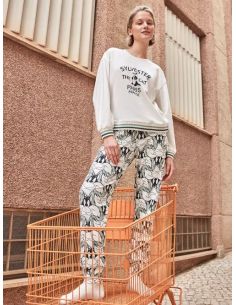 Conjunto pijama Sylvester en punto interlock gisela