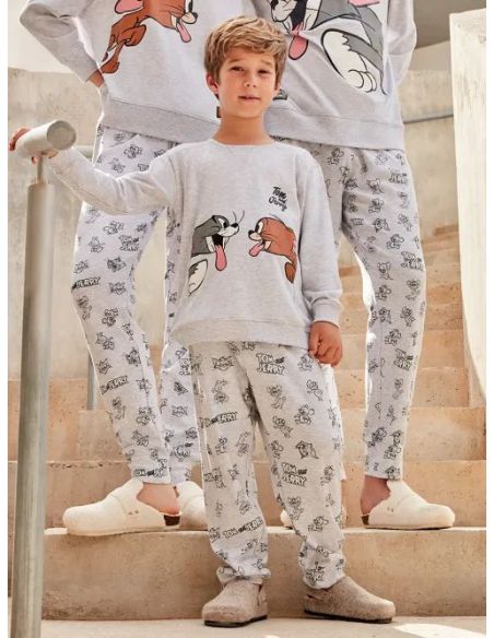 Conjunto pijama niño Tom & Jerry en punto interlock