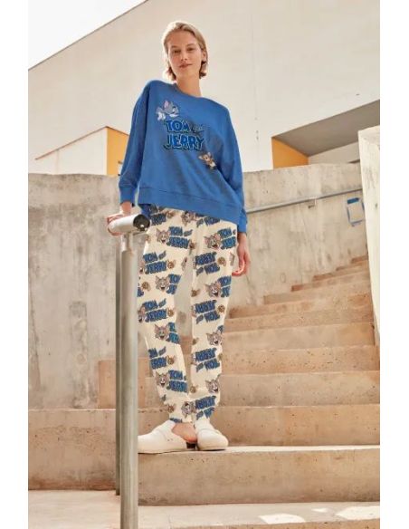 Conjunto pijama en punto interlock Tom & Jerry