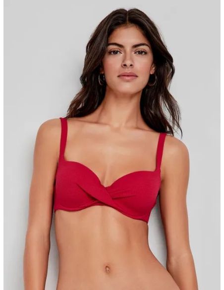 Top bikini en tejido de estructura