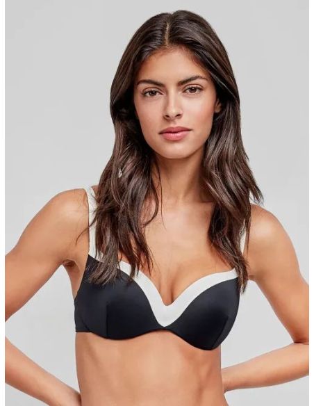 Top bikini bicolor bordes contraste