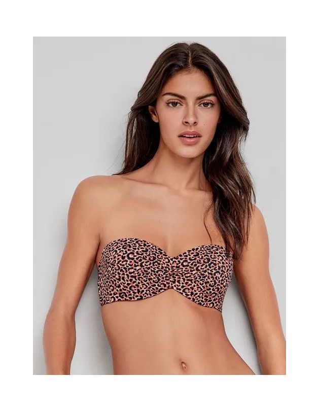 Top bikini bandeau aro silicona