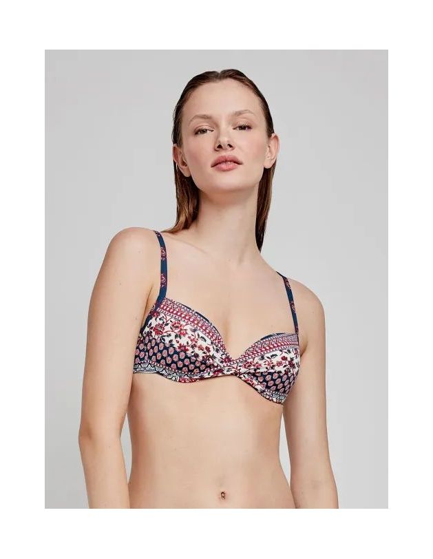 Top bikini estampado étnico