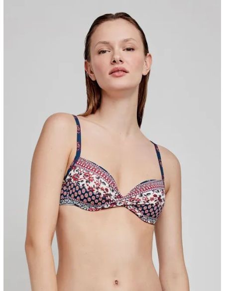 Top bikini estampado étnico