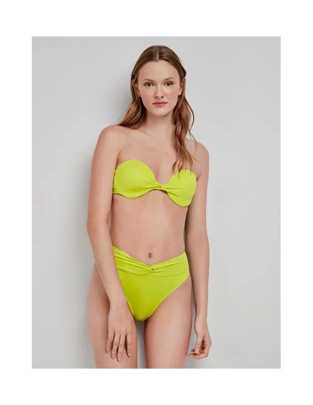 Top bikini bandeau liso