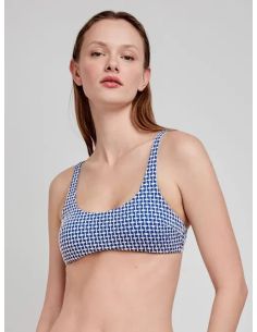 Top bikini sin aro tejido estructura