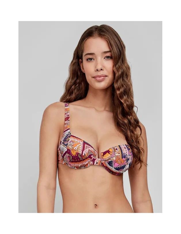 Top bikini capacidad tejido estampado
