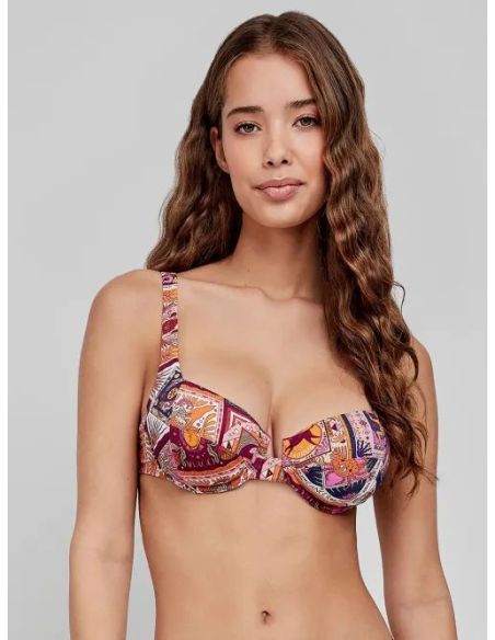 Top bikini capacidad tejido estampado