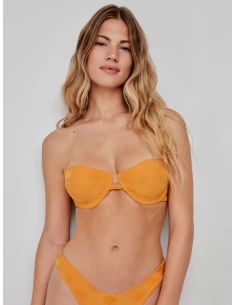 Top bikini bandeau tejido estructura