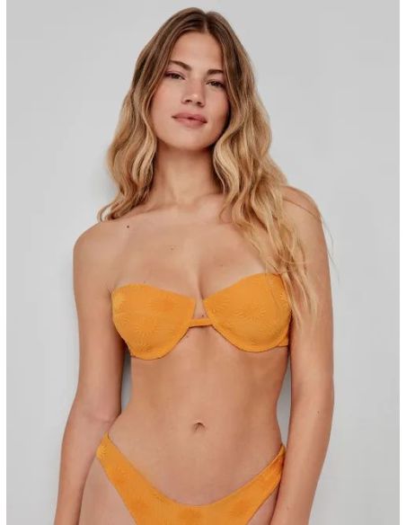 Top bikini bandeau tejido estructura