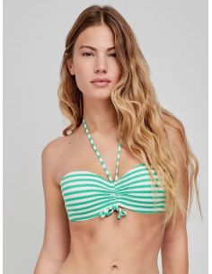 Top bikini desmontable estampado rayas