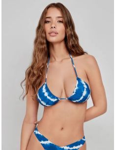 Top bikini triangular estampado tie-dye