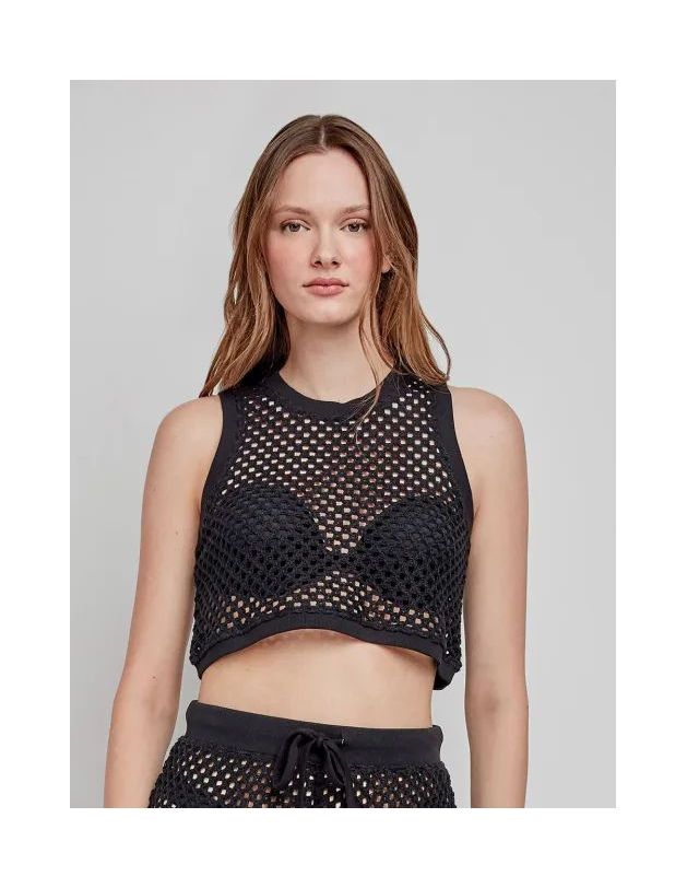 Top en tejido crochet