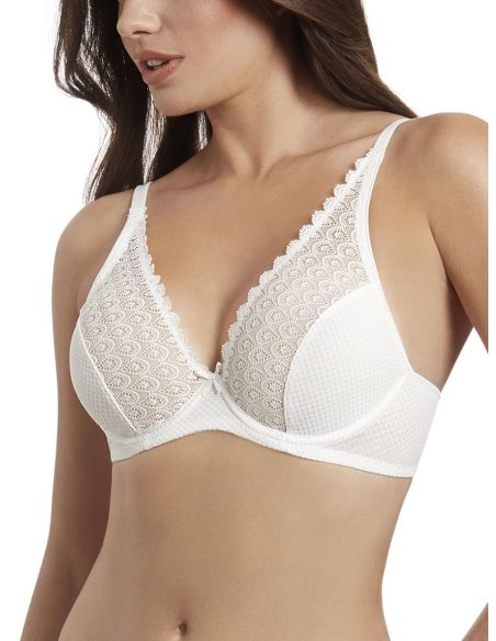 Sujetador selene con aros forma en V encaje