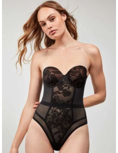 Body desmontable con tul flocado floral y diseño cómodo