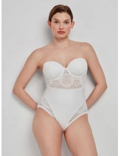 Body desmontable in and out de encaje tipo crochet en...