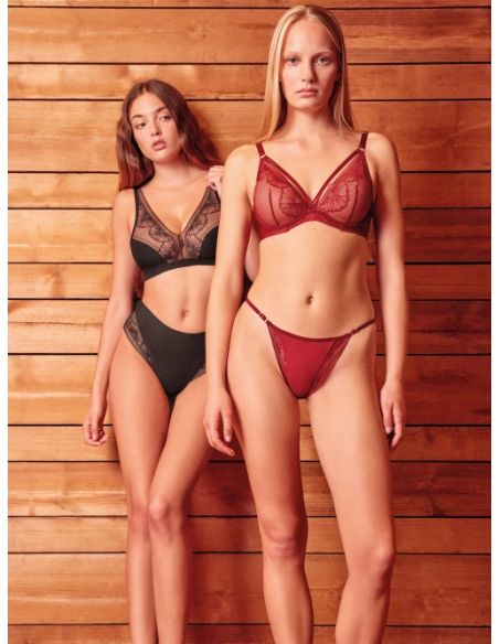 Sujetador bralette encaje floral efecto push up