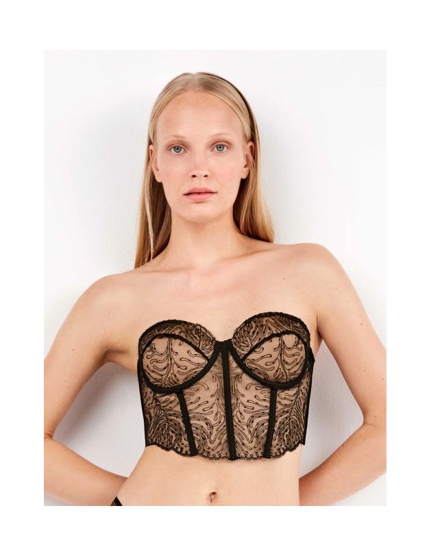 Bustier desmontable encaje bordado
