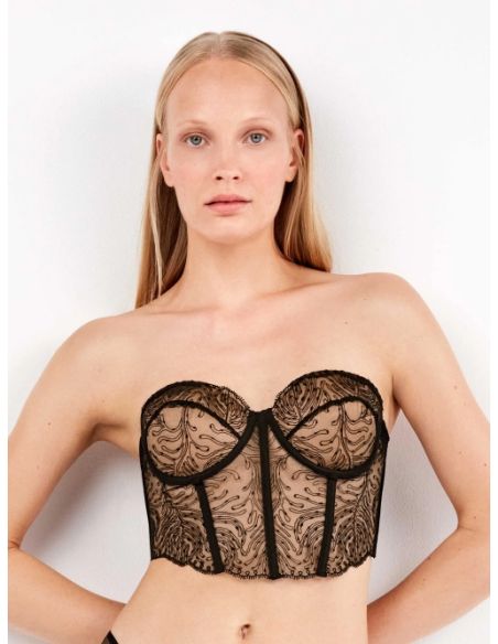 Bustier desmontable encaje bordado