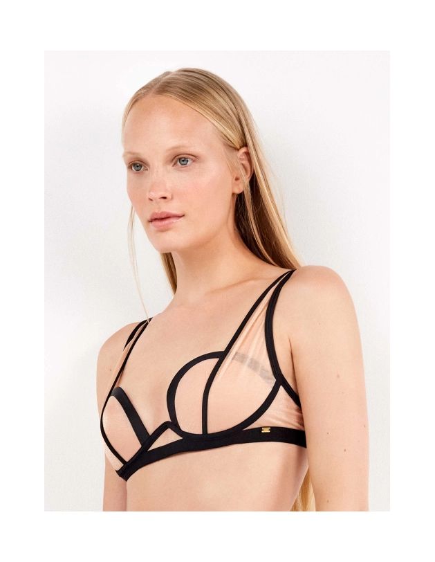 Sujetador bralette lurex semitransparente