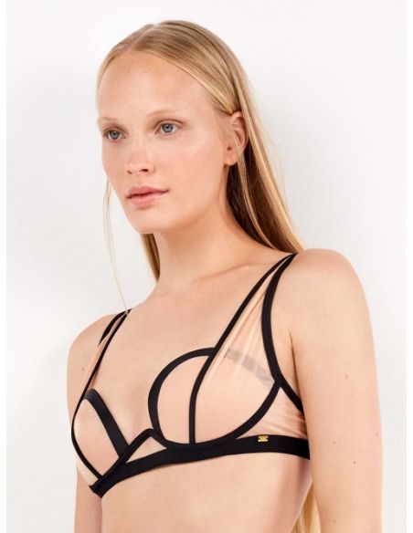 Sujetador bralette lurex semitransparente