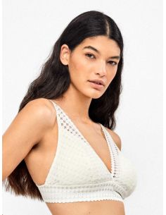 Sujetador triangular de capacidad ligera en encaje...