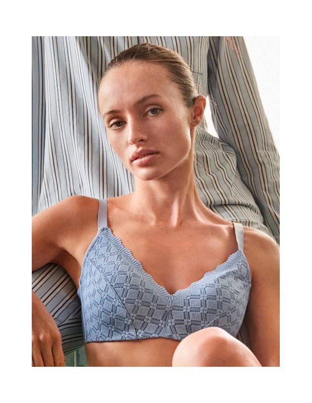 Sujetador capacidad sin aro encaje geométrico