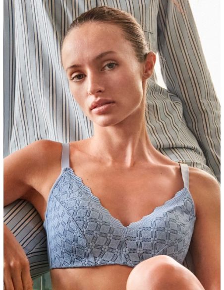 Sujetador capacidad sin aro encaje geométrico