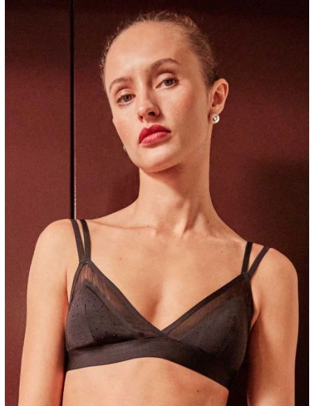 Sujetador triangular copa extraíble microfibra brillante