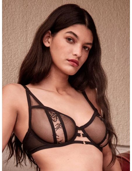 Sujetador sin relleno encaje allover